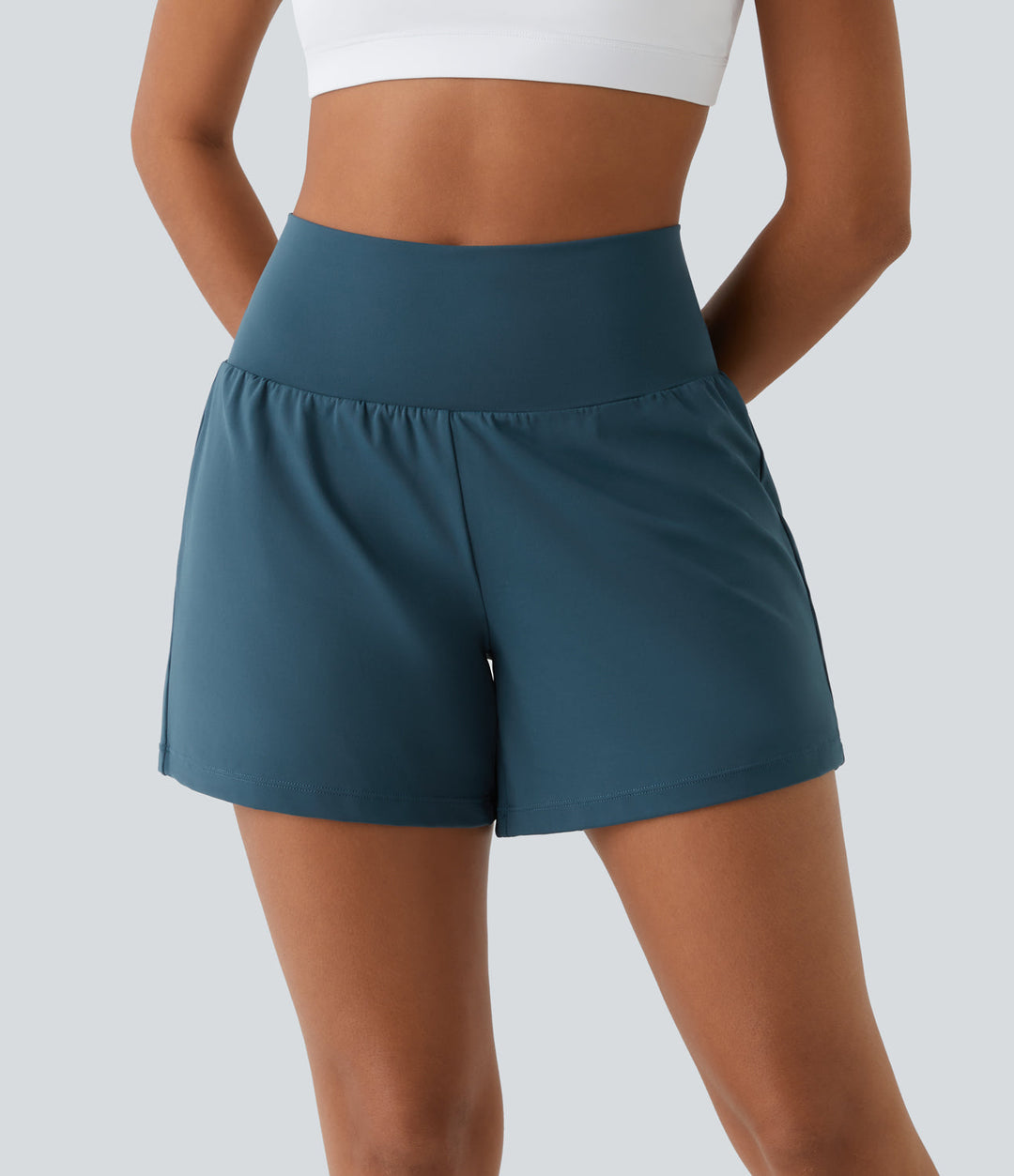 Hilara™ | 2-in-1 yoga shorts with high waist, back pocket and side pocket