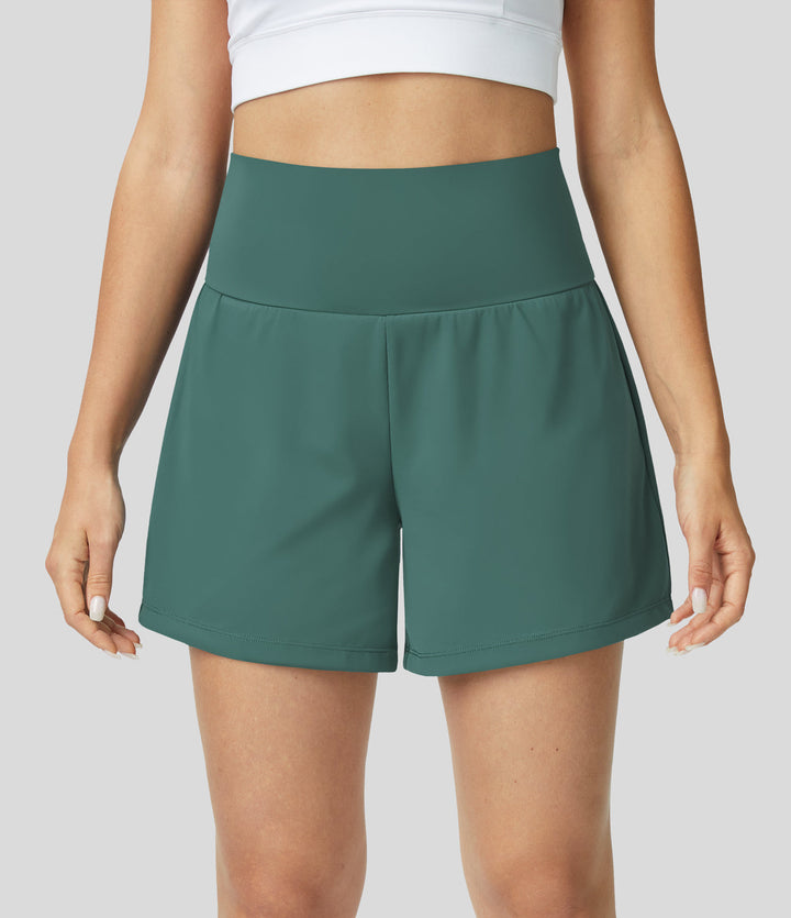 Hilara™ | 2-in-1 yoga shorts with high waist, back pocket and side pocket