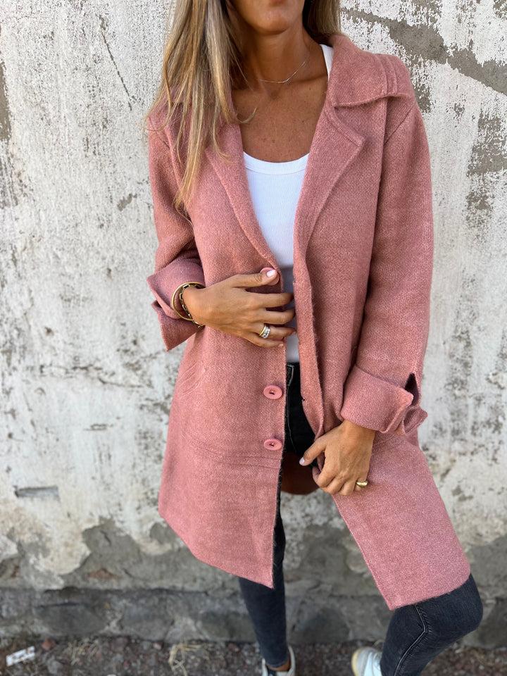 Isabella - Casual long coat with lapels