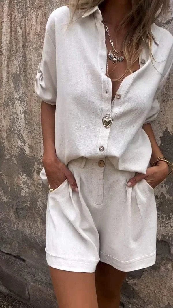 Pauline｜ cotton and linen blouse set