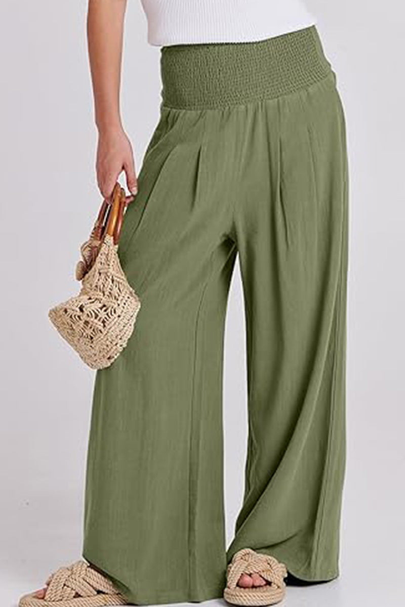 Lily - Oversized Shirt and Palazzo Pants Two-Piece Linen Set