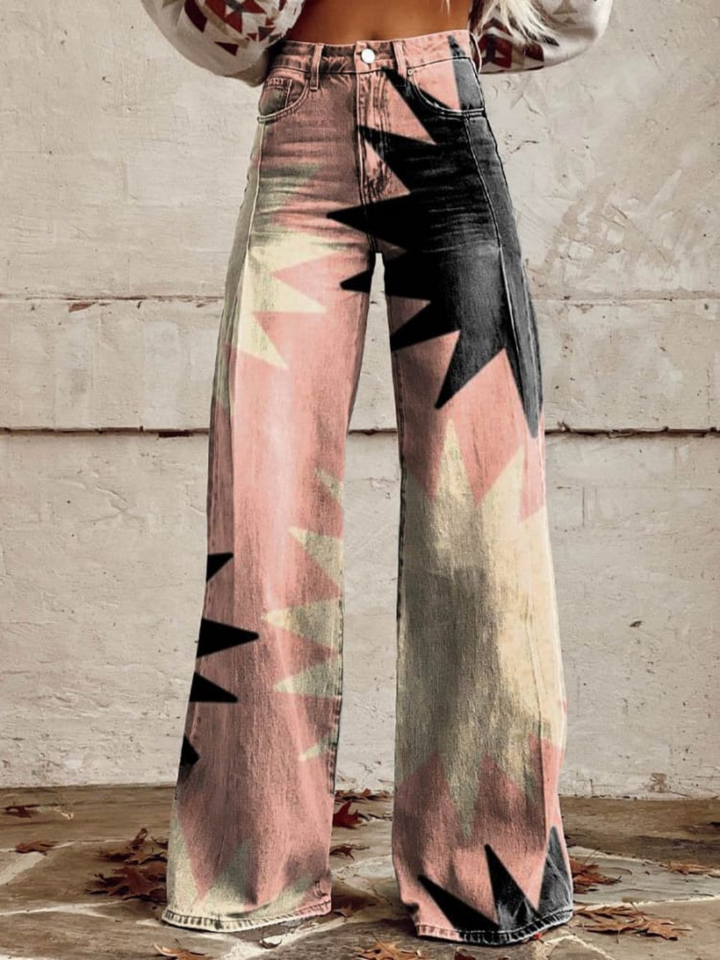 ZARINA | GEOMETRIC BAGGY TROUSERS