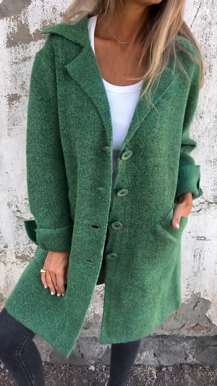 Isabella - Casual long coat with lapels