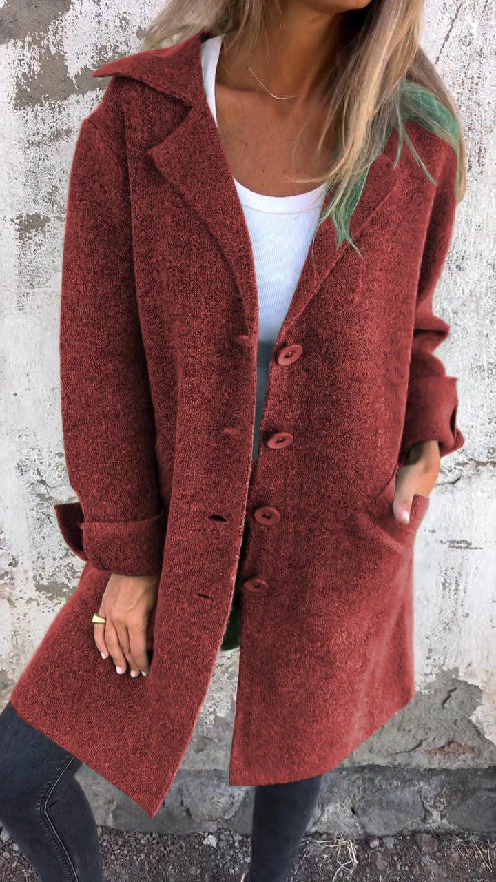 Isabella - Casual long coat with lapels