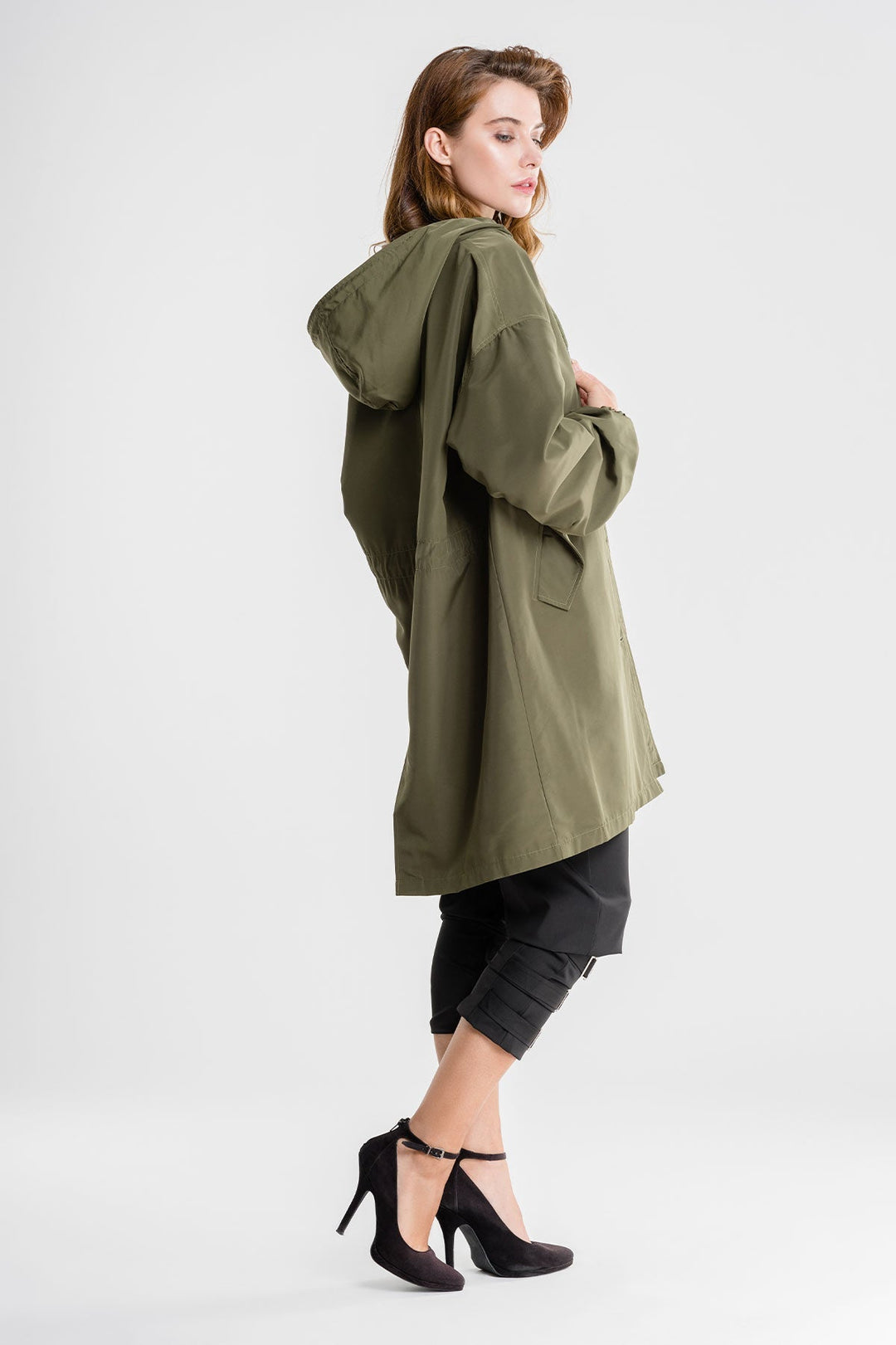 Jade - Water Resistant Oversized Hooded Windbreaker Rain Jacket