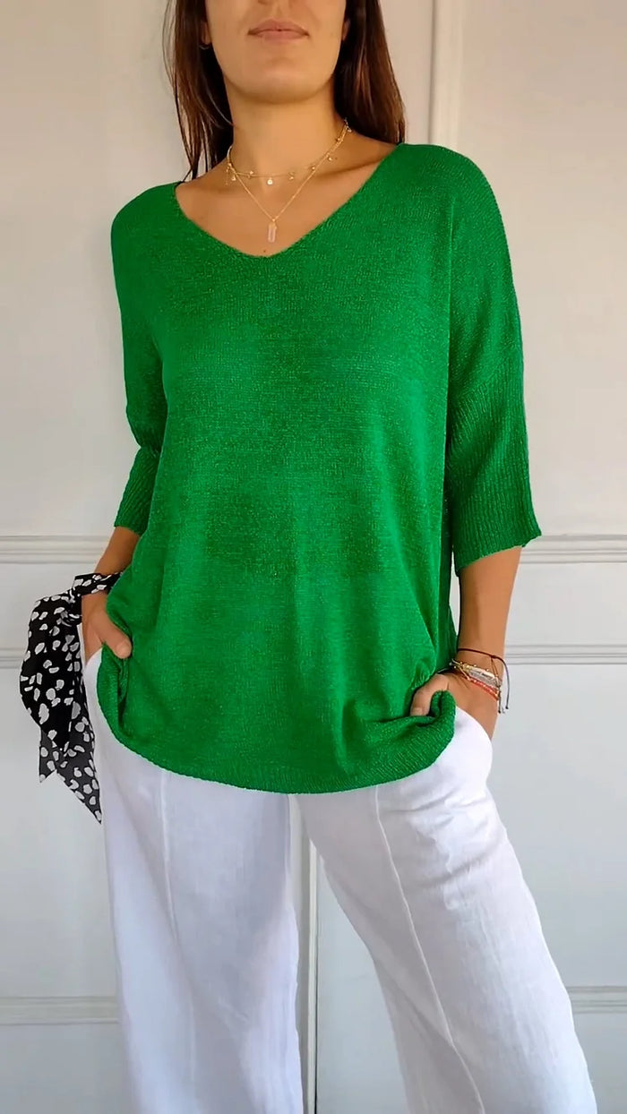 Riley - Comfy Knitted V-neck Top