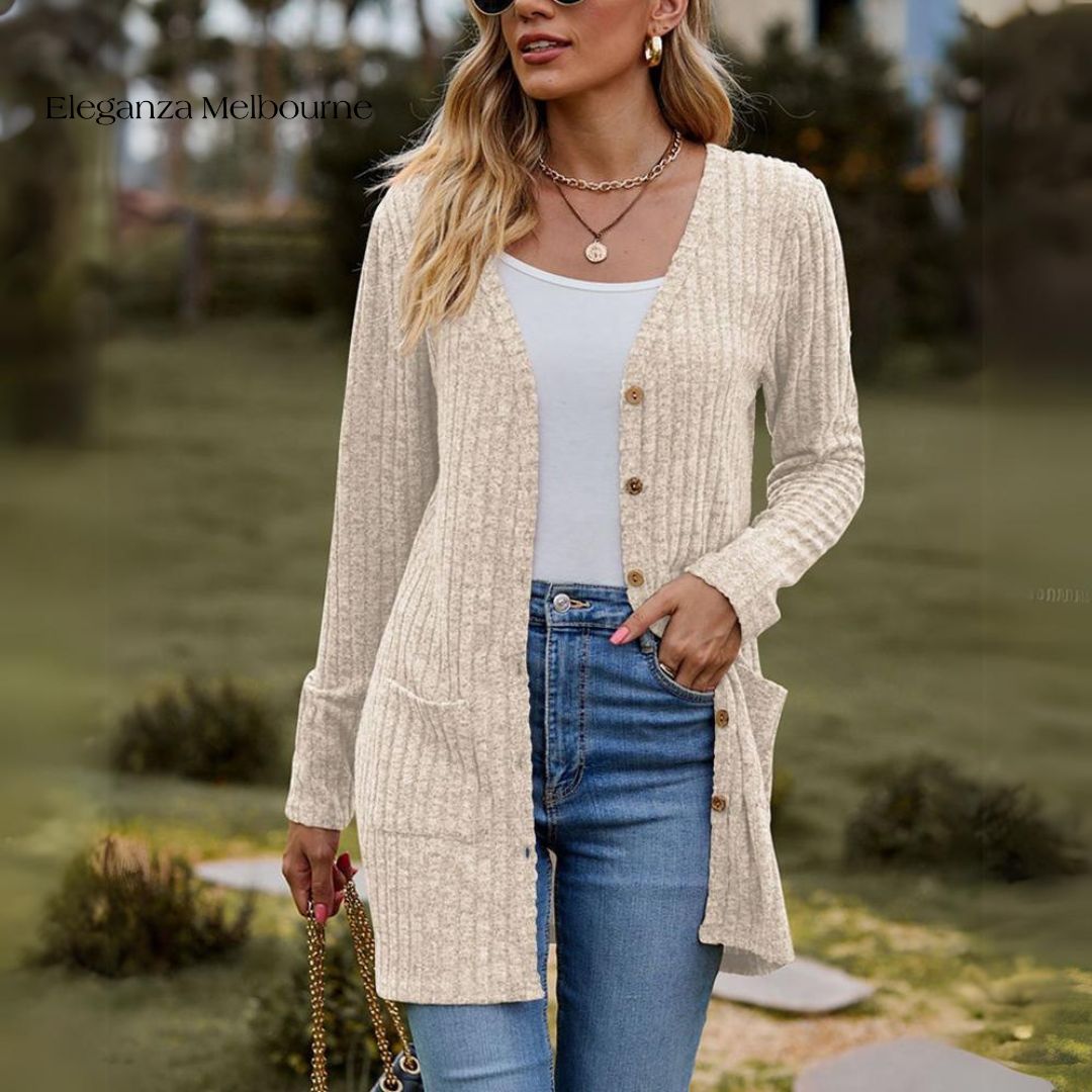 Rosie Ribbed Solid Long Sleeves Jacket