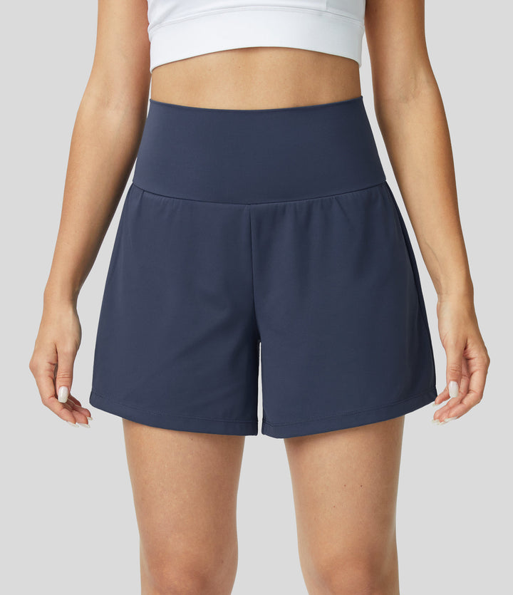 Hilara™ | 2-in-1 yoga shorts with high waist, back pocket and side pocket