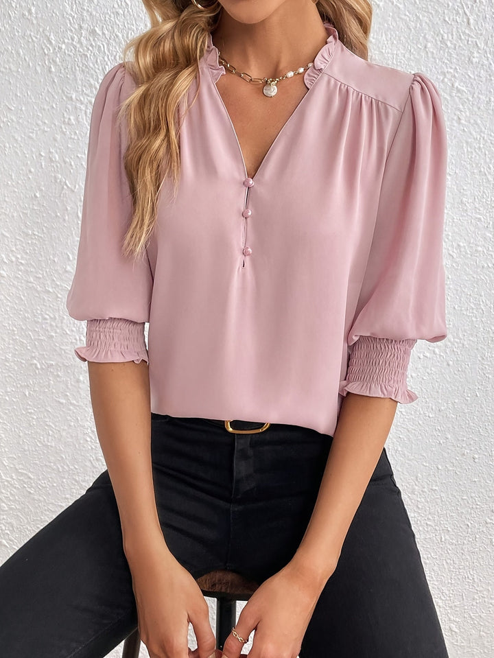 Lisa - Solid Pleated Blouse