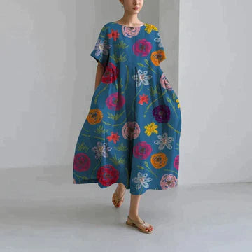 Flora - Women's dress with print