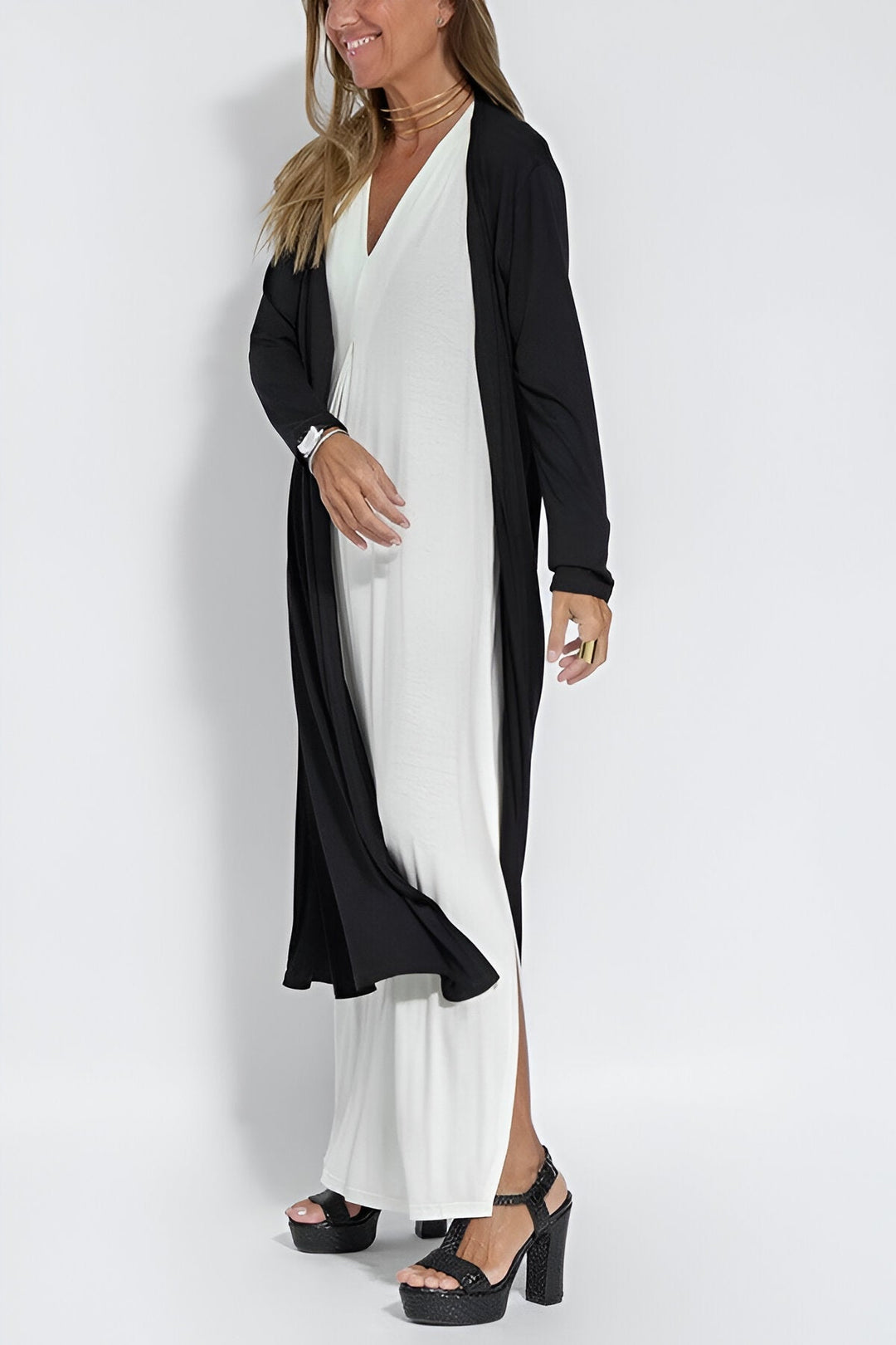 ANNA™ - Elegant long dress + matching cardigan for free!