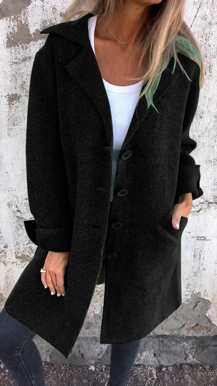 Isabella - Casual long coat with lapels