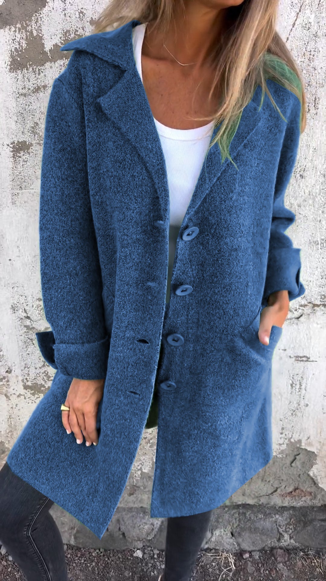 Isabella - Casual long coat with lapels