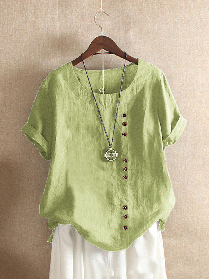 Julieta - Plain short sleeve T-shirt with round neckline