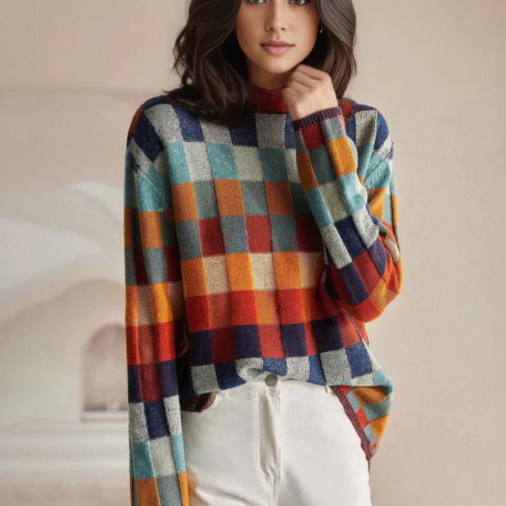 Hanna | Cashmere Couture Patchwork Turtleneck