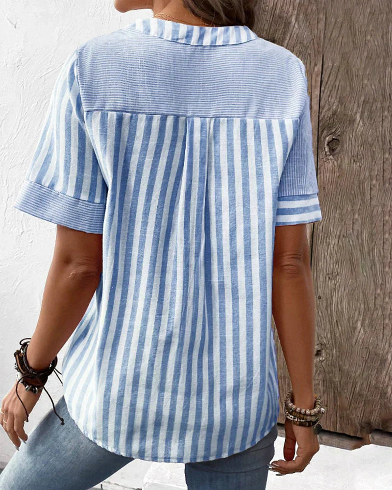 Stacy | Elegant Striped Blouse