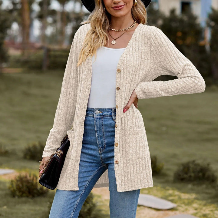 Rosie Ribbed Solid Long Sleeves Jacket