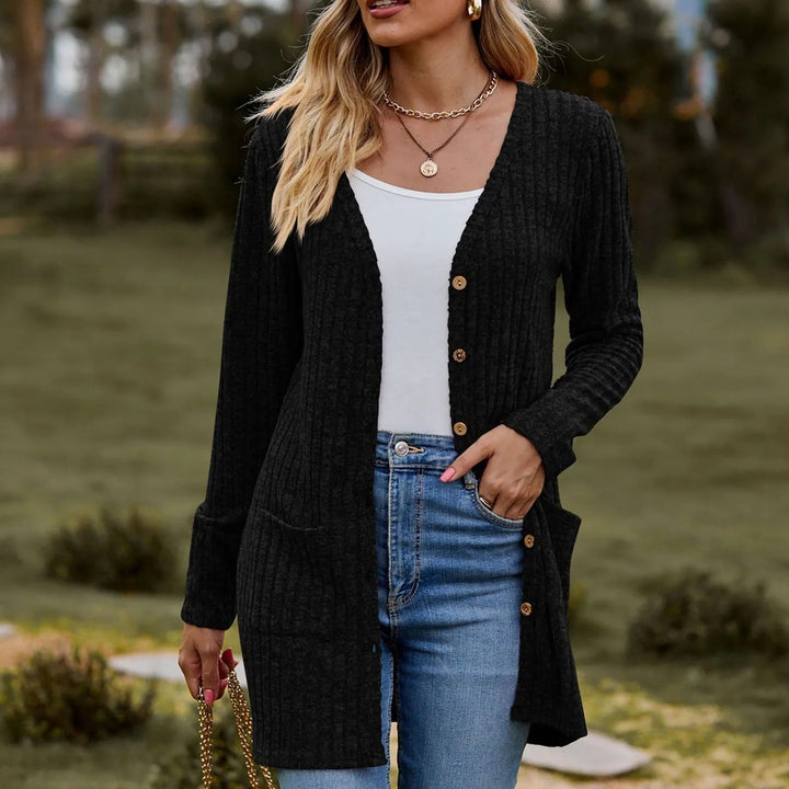 Rosie Ribbed Solid Long Sleeves Jacket